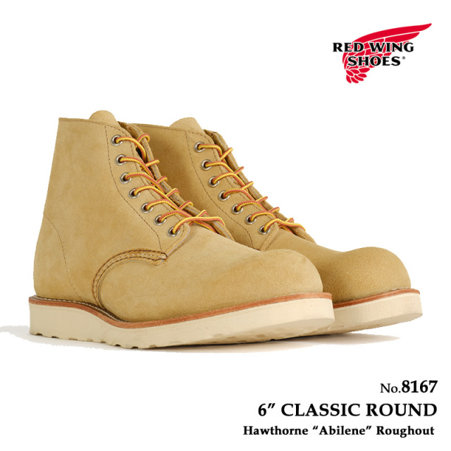 REDWING レッドウィング メンズ ブーツ 6インチ クラシックラウンド レディース  ホーソーン アビリーン ラフアウト 8167