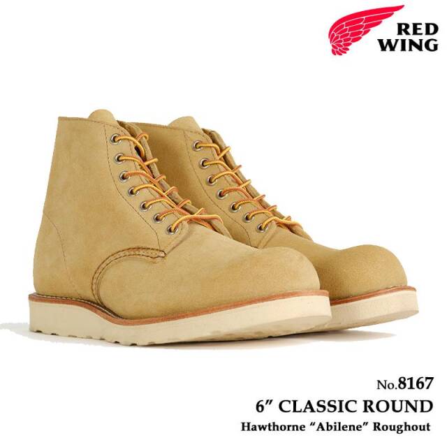 REDWING レッドウィング メンズ ブーツ 6インチ クラシックラウンド レディース  ホーソーン アビリーン ラフアウト 8167