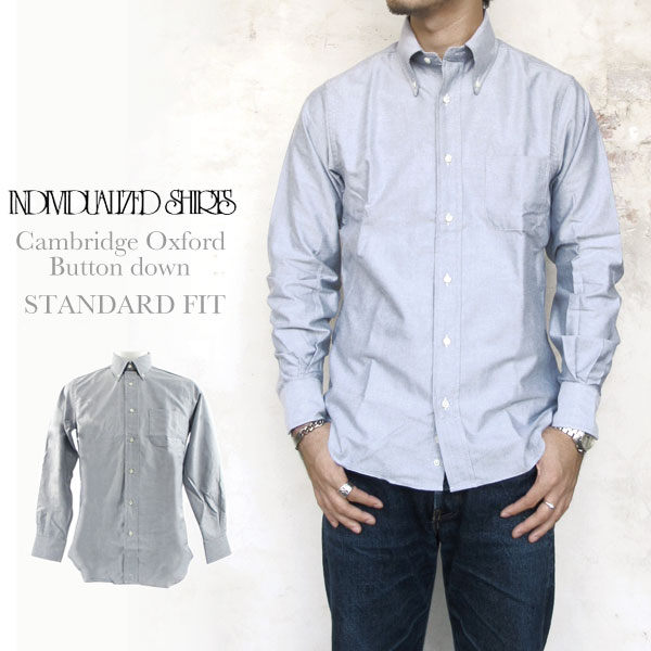 Individualized Shirts　CAMBRIDGEOXFORD　STANDARD FIT GREY　インディビジュアライズドシャツ　ケンブリッジオックスフォード　グレー　グレイ　スタンダードフィット　ボタンダウン　メンズ〔FL〕