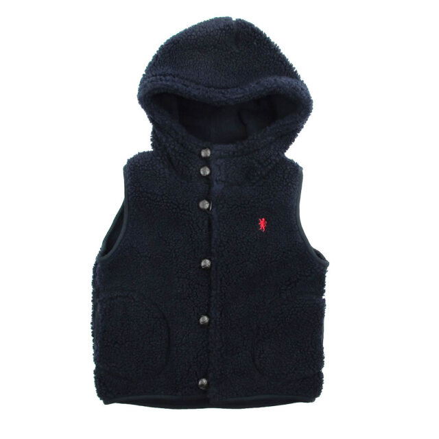 ジムフレックス ボアべスト くるみボタン キッズ もこもこ ベージュ