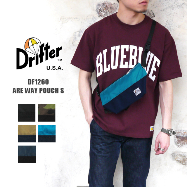 Drifter ドリフター ショルダーバッグ DFV1260 レディース メンズ アーウェイ ポーチ ショルダー バッグ ARE WAY POUCH S 軽量 ブラック　【メール便可】