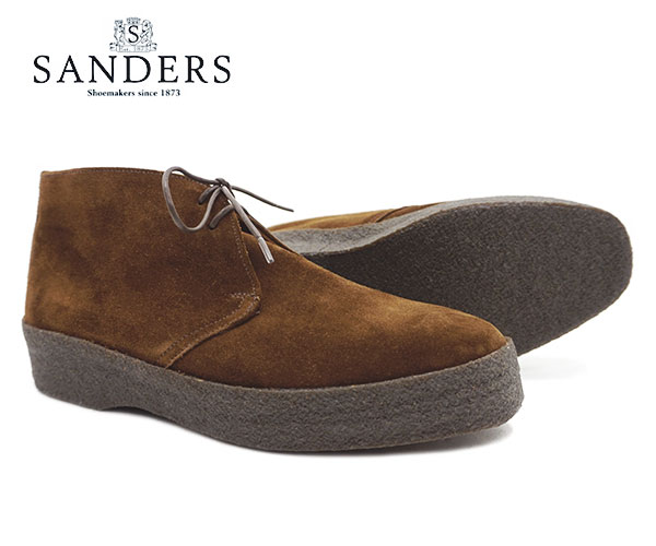 【スエード用ブラシプレゼント中♪】SANDERS サンダース ブリット チャッカ メンズ Brit Chukka 9877PSS Snuff Brown Suede ブラウン スエード ブーツ〔FL〕