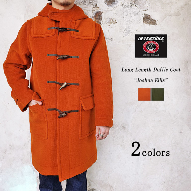 【シダーハンガープレゼント♪】 INVERTERE  インバーティア Long Length Duffle Coat ダッフルコート ジョシュアエリス ウール ヘリンボーン イギリス製 メンズ 〔FL〕