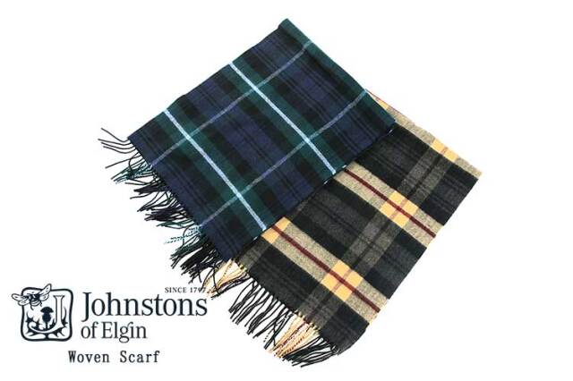 ジョンストンズ スカーフ マフラー レディース メンズ 中判 カシミヤ  