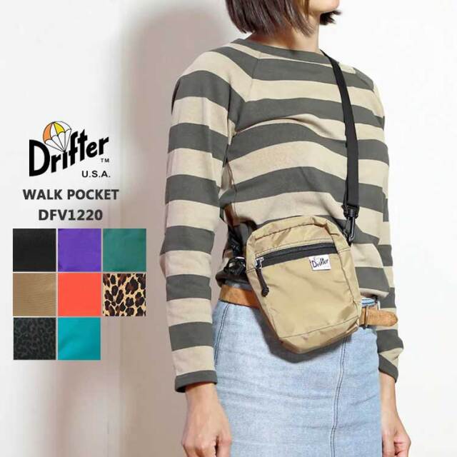 ドリフター Drifter ショルダーバッグ レディース メンズ DFV1220 ウォークポケット WALK POCKET ミニショルダー ショルダー バッグ ブラック パープル グリーン ベージュ オレンジ レオパード ヒョウ柄 ブルー　【メール便可】
