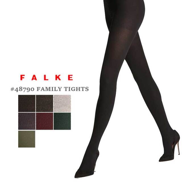 ファルケ FALKE タイツ コットン カラータイツ レディース 48790 FAMILY TIHGHTS ブラック チャコール グレー ネイビー レッド ワインレッド グリーン カーキ S SM M 36-38 38-40 40-42　【メール便可】