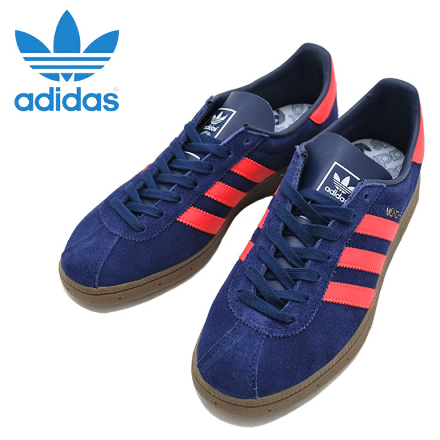 adidas Originals アディダス オリジナルス MUNCHEN ミュンヘン GY7400 スニーカー ダークブルー レッド メンズ 〔FL〕