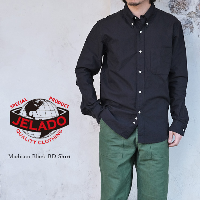 JELADO ジェラード Madison Black BD Shirt マディソン ブラック ボタンダウンシャツ オックスフォード コットン メンズ 〔FL〕