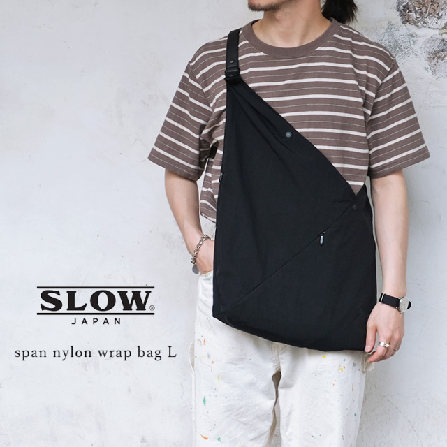 ＜クーポン対象外＞SLOW スロウ span nylon wrap bag L 586S113K スパンナイロン ラップバッグ ショルダーバッグ ブラック ユニセックス