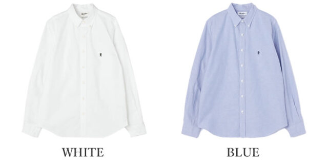 ジムフレックス オックスフォード 長袖 ボタンダウンシャツ レディース トップス Gymphlex OXFORD L／S BUTTON DOWN  SHIRT LADIES ホワイト／ブルー 12／14／16／S／M／L #GY-B0197SOX