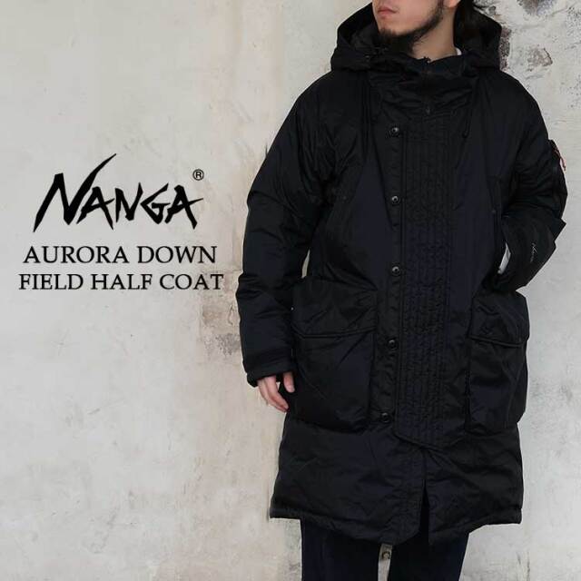 ナンガ オーロラ ダウ ンフィールド ハーフ コート メンズ フライトジャケット ミリタリー アウトドア ブラック S M L NANGA AURORA DOWN FIELD HALF COAT mens #ND2341-1C304