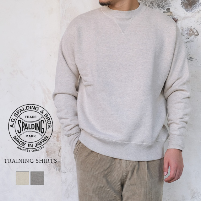 A.G.SPALDING＆BROS A.G.スポルディング＆ブロス TRAINING SHIRTS トレーニングシャツ スウェット 吊裏毛 日本製 コットン メンズ 〔FL〕