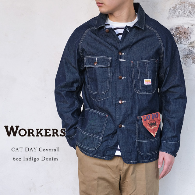 Workers ワーカーズ CAT DAY Coverall キャットデイ カバーオール 6oz Indigo Denim 6オンス インディゴデニム  日本製 コットン メンズ 〔FL〕