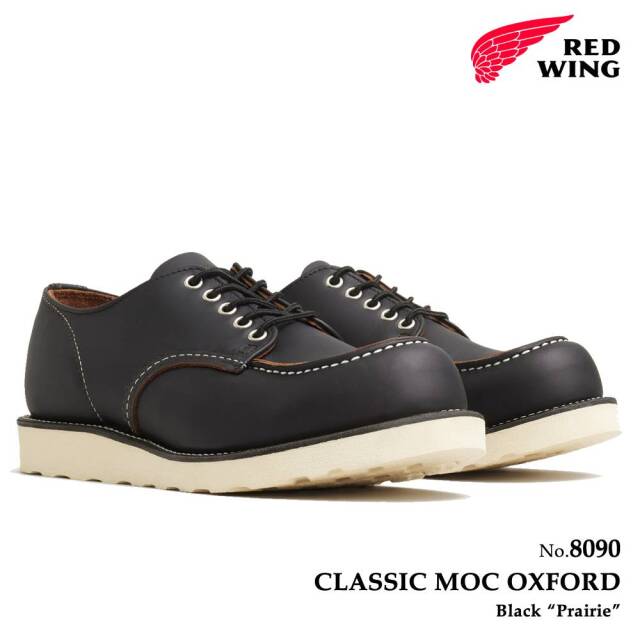 レッドウィング REDWING 8090 クラシックモック オックスフォード ＜ブラック「プレーリー」＞ モックトゥシューズ