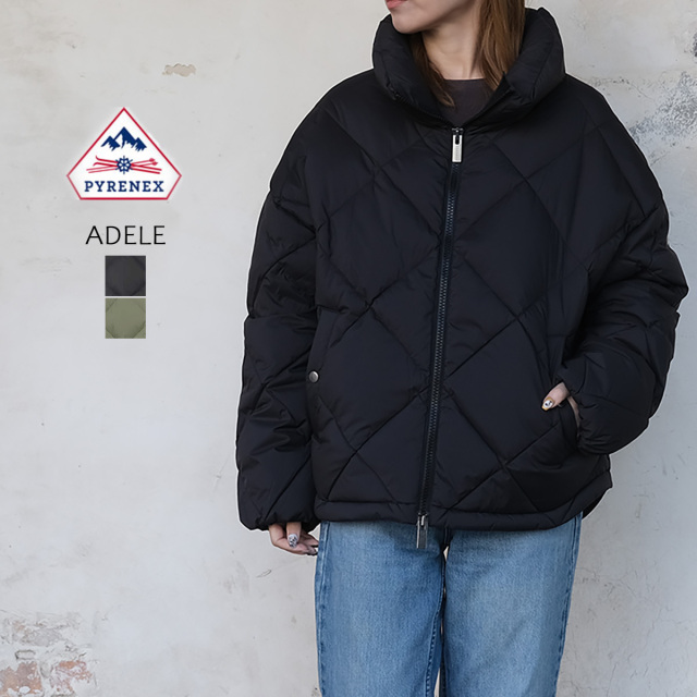 ピレネックス PYRENEX ADELE アデル ダウンジャケットHWY009 レディース ダウン ジャケット ショート ドロップショルダー ブラック マーメイド 34 36 38