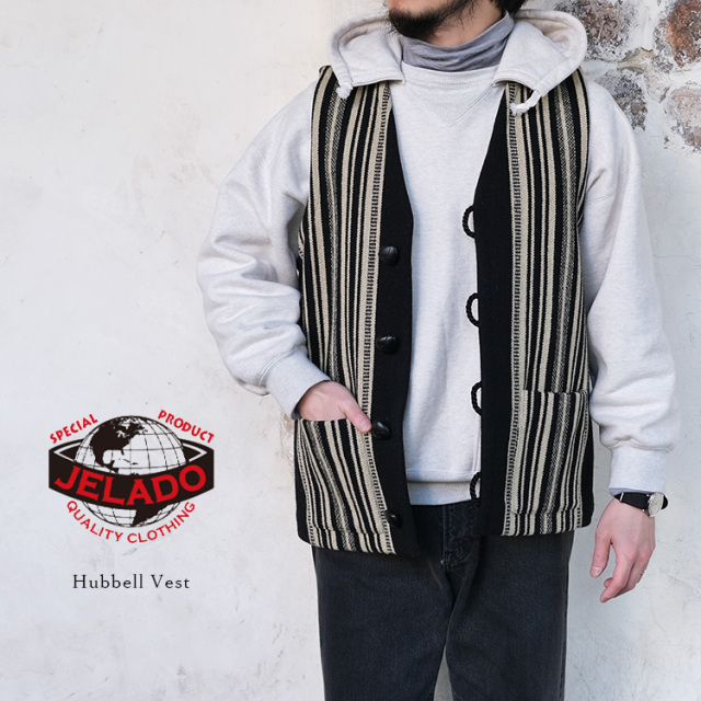 JELADO ジェラード CB02540 Hubbell Vest ハベルベスト チマヨ 尾州 ウール コットン ナイロン ブラック アメカジ メンズ 〔FL〕