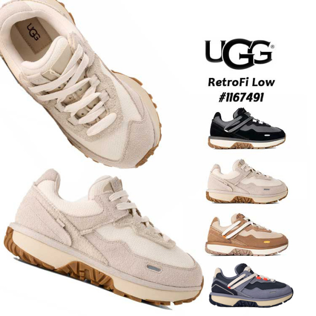アグ UGG スニーカー RetroFi Low レトロファイ ロー 1167491 靴 シューズ レディース ブラック ベージュ ブラウン ネイビー 6 7 8 23cm 24cm 25cm