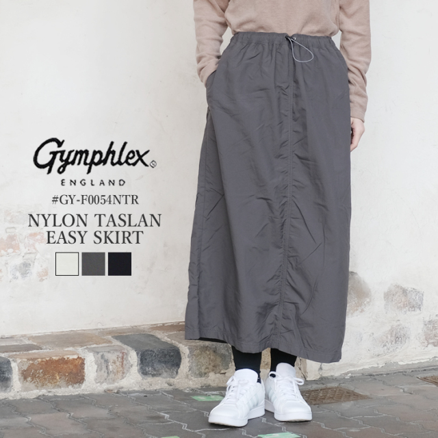 ジムフレックス ナイロンタッサー イージースカート レディース ボトムス Gymphlex NYLON TASLAN EASY SKIRT LADIES ライトグレー／チャコール／ブラック 14／Free #GY-F0054NTR