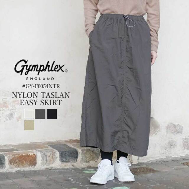 ジムフレックス Gymphlex スカート レディース GY-F0054NTR ナイロンタッサー イージースカート ボトムス ナイロン グレー チャコール ブラック ベージュ 14