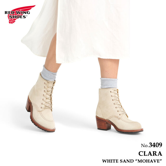 レッドウィング REDWING 3409 CLARA クララ レディース ブーツ ホワイトサンド・モハヴェ レッドウイング