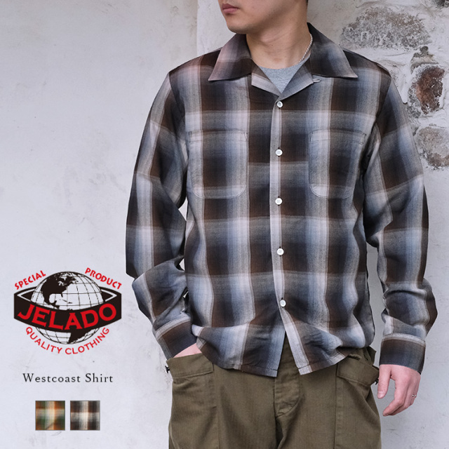 JELADO ジェラード SG11101 Westcoast Shirt ウエストコートシャツ 開襟シャツ オープンカラー レーヨン メンズ 〔FL〕