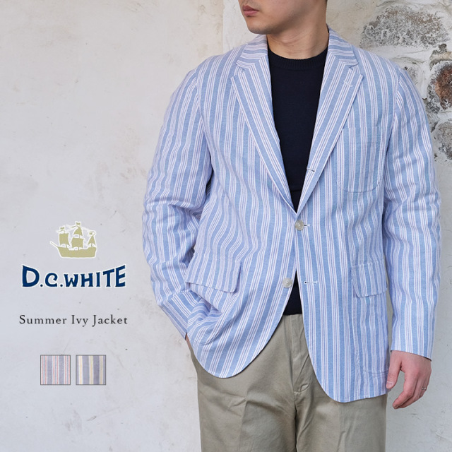 D.C.WHITE ディーシーホワイト Summer Ivy Jacket サマーアイビージャケット ストライプ オックスフォード トラッド アイビー アメトラ メンズ 〔FL〕