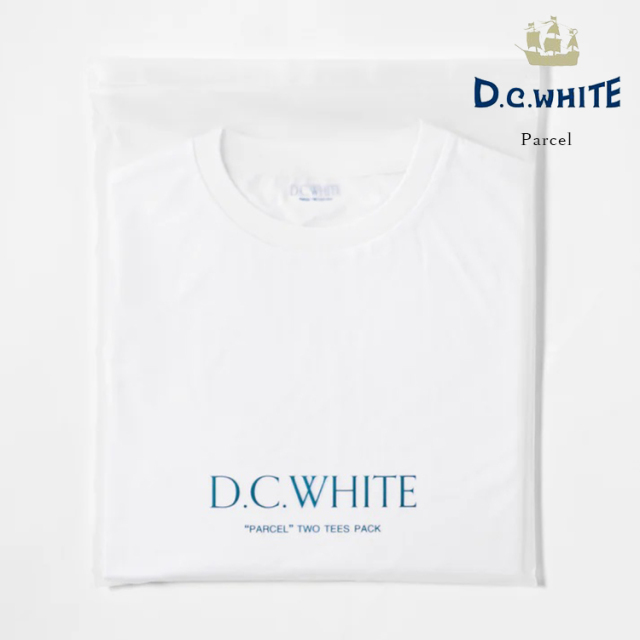D.C.WHITE ディーシーホワイト Parcel パーセル Pure White ピュアホワイト 2枚組 パックTシャツ コットン メンズ 〔FL〕