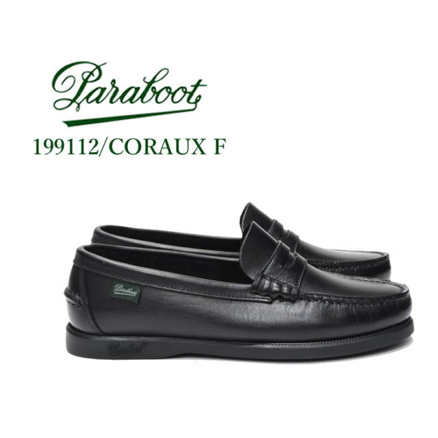 パラブーツ コロー レディース 靴 シューズ モカシンコインローファー Paraboot CORAUX F LADIES NOIR/ブラック 2.5／3／3.5／4／4.5／5／5.5／22cm／22.5cm／23cm／23.5cm／24cm／24.5cm／25cm 199112