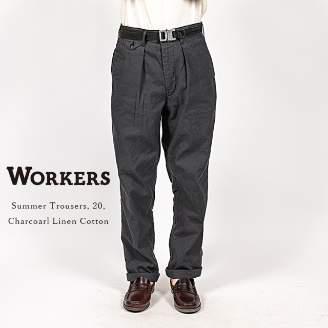 MHL. WORN LINEN COTTON DRILL トラウザーズ　ブラック MHL. DENSE COTTON DRILL トラウザーズパンツ | KIKIRU