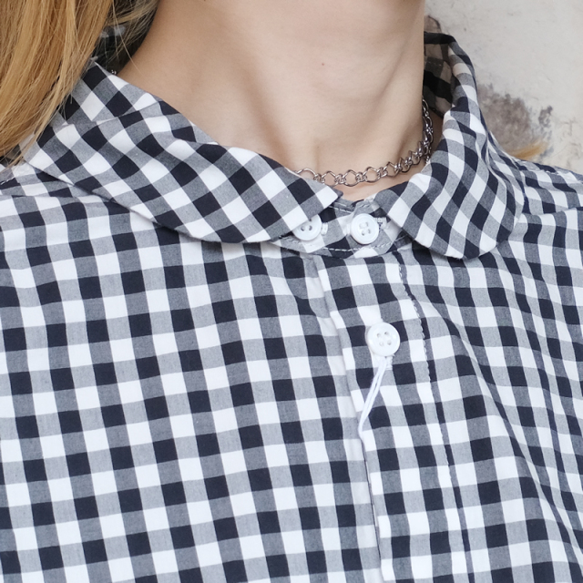 ドミンゴ dmg ディーエムジー タイプライターチェック ラウンドカラー