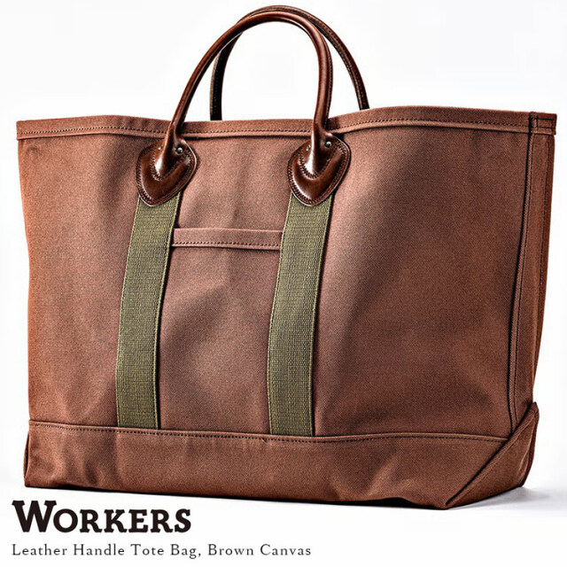 Workers ワーカーズ Leather Handle Tote Bag レザーハンドルトートバッグ Brown Canvas ブラウンキャンバス