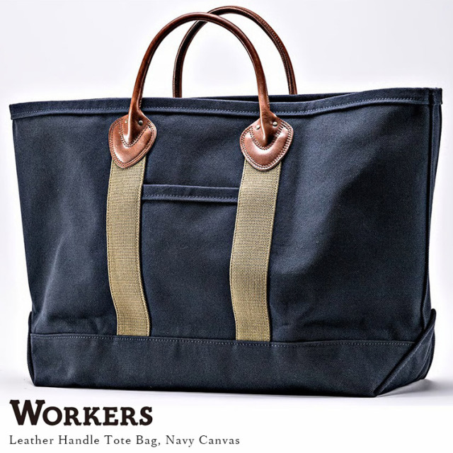 Workers ワーカーズ Leather Handle Tote Bag レザーハンドルトートバッグ Navy Canvas ネイビーキャンバス
