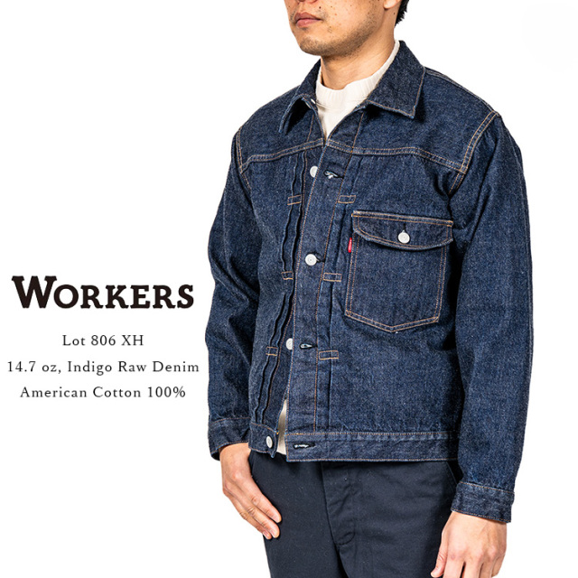 Workers ワーカーズ Lot806XH Denim Jacket デニムジャケット 14.7オンス ファースト Gジャン コットン 米綿 日本製 ワンウォッシュ メンズ 〔FL〕