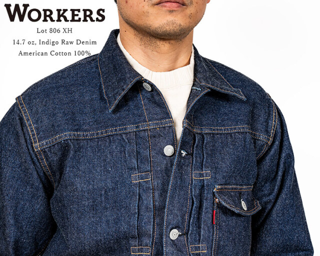 WORKERS ブラックジャケット サイズ40 WORKERS 13.75oz Right Hand BLACK Denim Jacket 1st Model