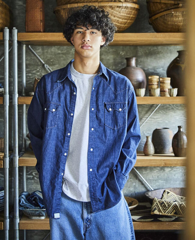 【日本製】 orslow オアスロウ デニムシャツ ウエスタンシャツ 長袖 1 orSlow オアスロウ 01-8124-81 Denim Western Shirt デニム