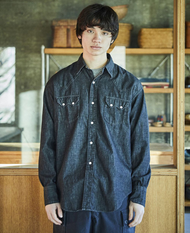 【日本製】 orslow オアスロウ デニムシャツ ウエスタンシャツ 長袖 1 orSlow オアスロウ 01-8124-81 Denim Western Shirt デニム