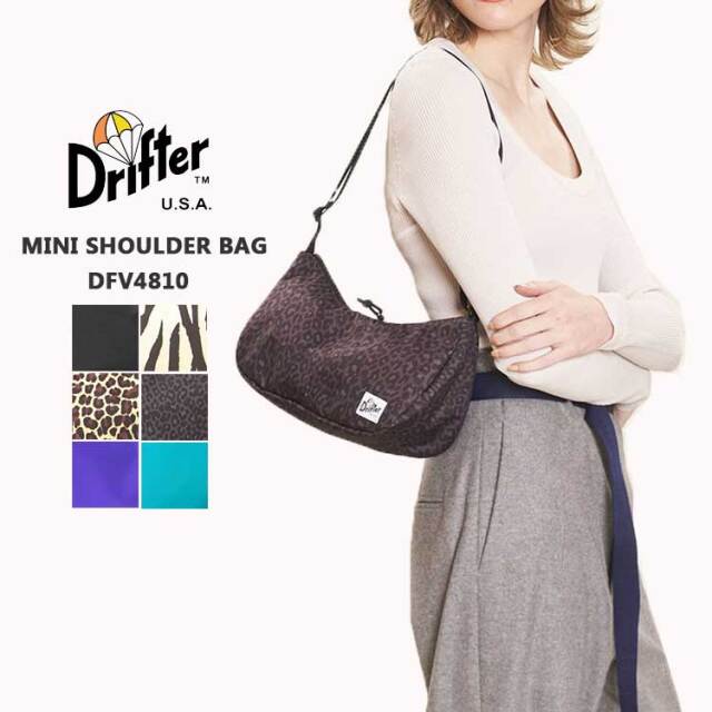 ドリフター DRIFTER ショルダーバッグ ミニショルダーバッグ MINI SHOULDER BAG レディース メンズ DFV4810 小さめ 軽量 ナイロン ブラック ゼブラ レオパード ブラックレオパード W26×H14×D12cm 2L 【メール便可】