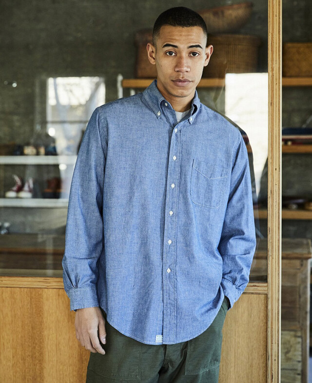 新品未使用 orsrow オアスロウ シャツジャケット カバーオール ブルー orSlow オアスロウ 03-6140-81 50's COVERALL カバーオール ユニ