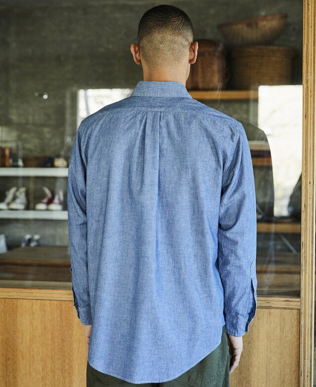 【美品】orslow オアスロウ スタンダード ボタンダウンシャツ シャンブレー orSlow オアスロウ 01-8112-84 Standard Button Down Shirt