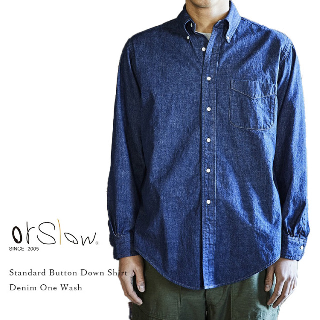 orSlow オアスロウ 01-8112-81 Standard Button Down Shirt スタンダードボタンダウンシャツ Denim Onewash デニム ワンウォッシュ コットン 日本製 メンズ 〔FL〕