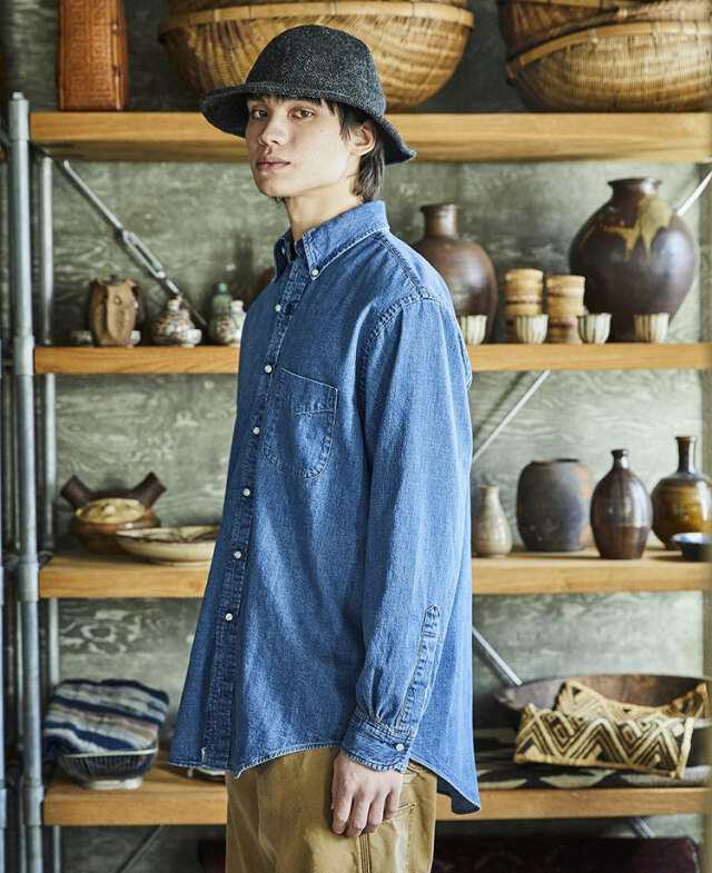 orslow オアスロウ スタンダード ボタンダウン デニムシャツ 3 L orSlow オアスロウ ORSLOW デニム ボタンダウンシャツ DENIM