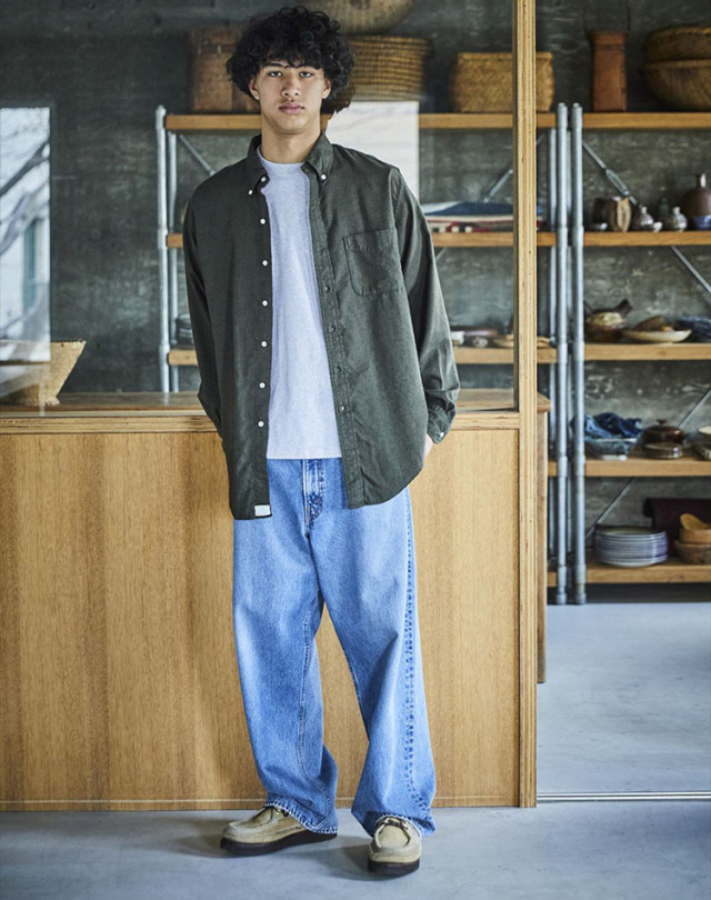 orSlow オアスロウ スリムフィットワークシャツ シャンブレー 2 orSlow