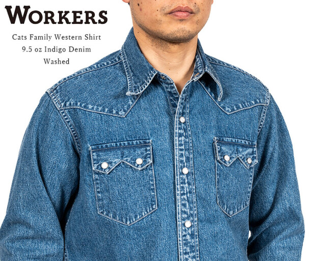 Workers ワーカーズ Cats Family Western Shirt キャッツファミリー