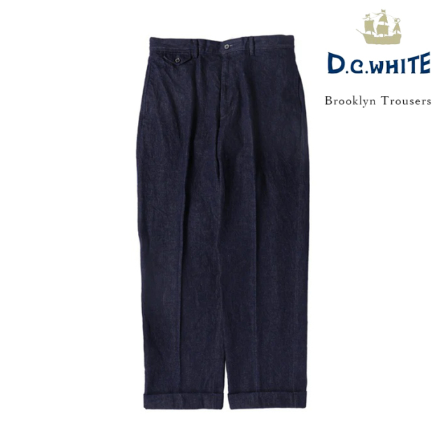 D.C.WHITE ディーシーホワイト Brooklyn Trousers ブルックリントラウザー デニムトラウザー トラッド アイビー アメトラ メンズ 〔FL〕