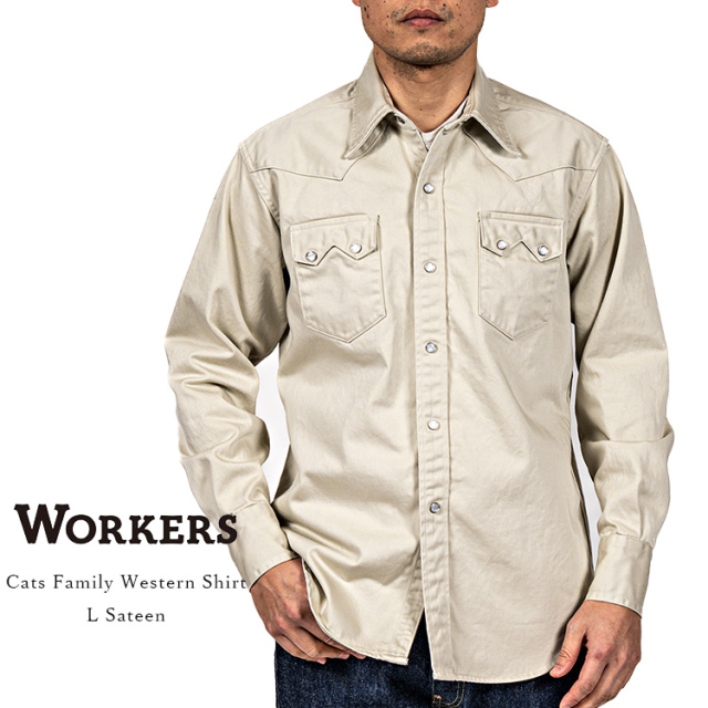 western ウエスタン　241C Workers ワーカーズ Cats Family Western Shirt キャッツ