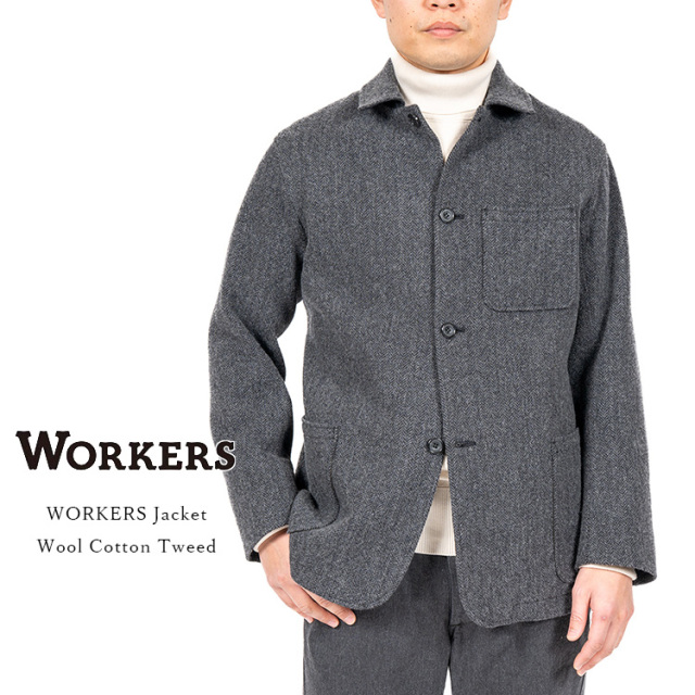 Workers ワーカーズ WORKERS Jacket ワーカーズジャケット Wool Cotton Tweed ウールコットン ツイード 日本製 メンズ 〔FL〕