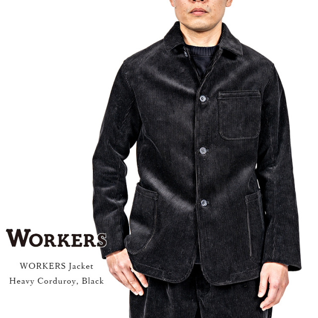Workers ワーカーズ WORKERS Jacket ワーカーズジャケット Heavy Corduroy ヘビーコーデュロイ Black ブラック 日本製 メンズ 〔FL〕