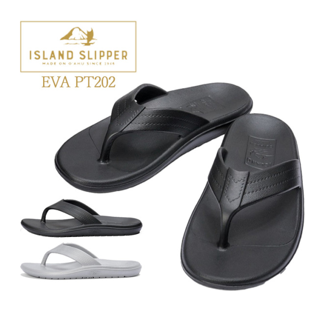 アイランドスリッパ ISLAND SLIPPER サンダル 軽量EVAサンダル レディース EVAPT202 EVA ブラック シルバー 5 6 7 8 9 22.5cm 23cm 23.5cm 24cm 24.5cm 25cm 25.5cm 26cm 26.5cm 27cm made in Hawaii（ハワイ製）