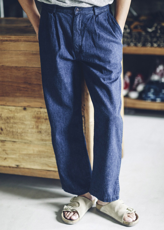 3(L) orSlow BILLY JEAN オアスロウ 2タック トラウザーズ orSlow オアスロウ 03-5021-A81 Two Tuck Denim Wide Trousers 2