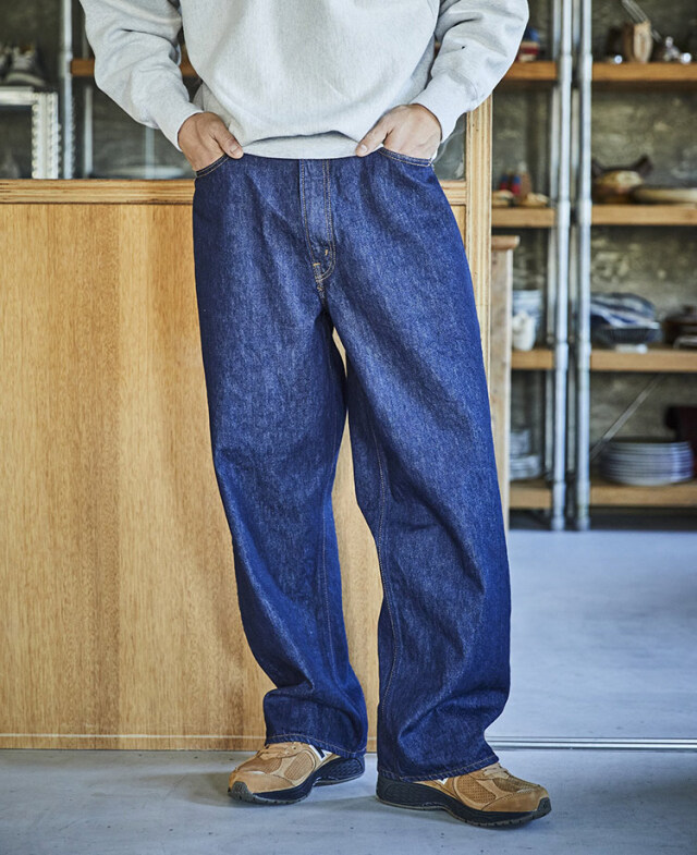 【希少★XL相当】orSlow オアスロウ　シャンブレー デニム　カーゴパンツ orSlow オアスロウ ペインターパンツ デニム ユーズド加工 DENIM